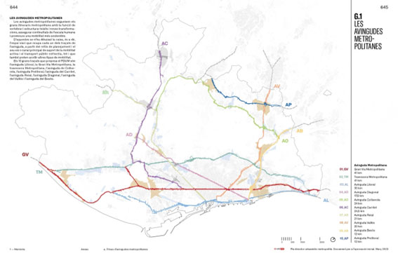 Les avingudes metropolitanes del PDUM. Font: PDUM, AMB